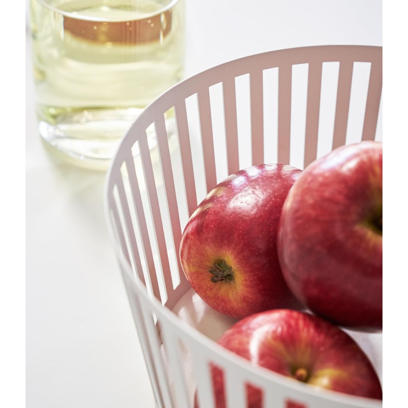 Yamazaki Home Tower Striped Steel Fruit Basket – Kitchen Storage