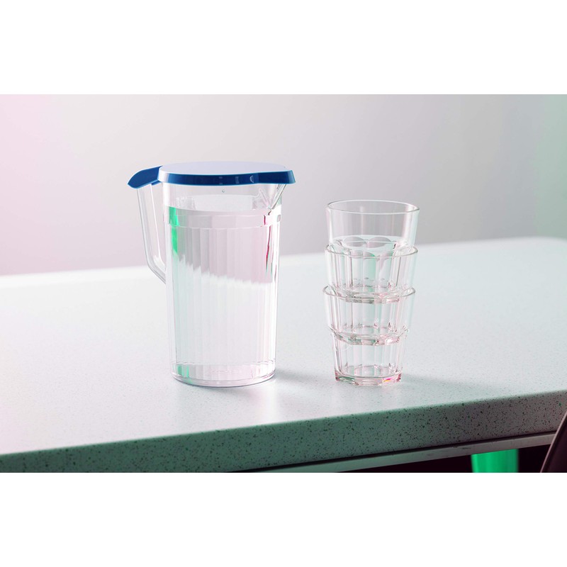 Harfield 1.1 Litre Clear Jug and Lid (Blue)