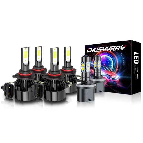CHUSYYRAY 6000K Combo 9005+9006+880 LED Headlight+Fog Bulbs For GMC Yukon