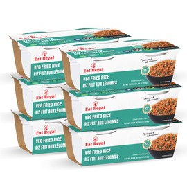 Eat Regal Gourmet Vegetable Fried Rice, Ready in 60 Seconds, 2 Individual Cups, Pack of 6, 8.8 oz