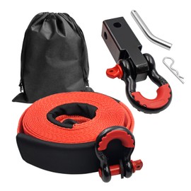 Handfly Offroad Recovery Kit, 3" x 30 ft Tow Recovery Strap, 1pcs Hitch Receiver, 2pcs 3/4" D-Ring Shackles with Storage Bag for Truck Jeep SUV ATV