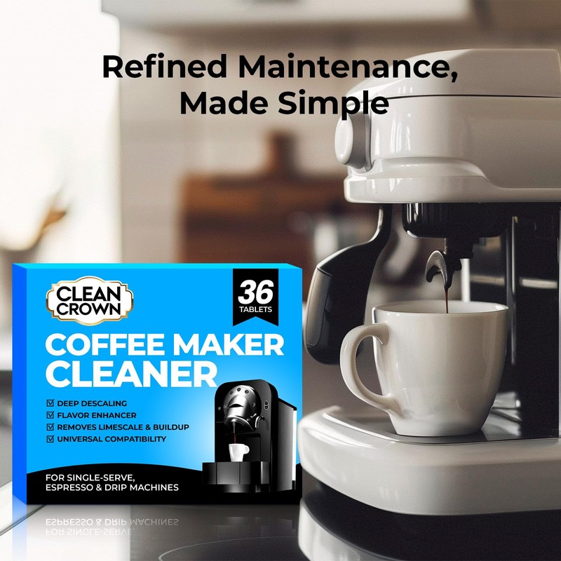 CleanCrown Coffee Maker Cleaner(36 Count), Cofee Maker Cleaner and Descaler,