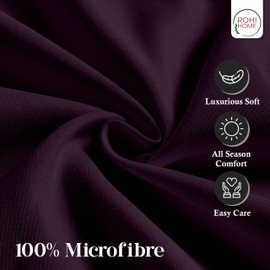 Rohi Pillow Cases 2 Pack 100% Microfibre Pillowcases – Envelope Closure Standard Size 50 x 75 cm Pillow Covers – Ultra Soft, Hypoallergenic & Durable Pillow Cases (Plum – 50 x 75 cm)