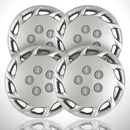 Elite Auto Chrome 4-Pack of 14' Push-on Silver Hubcaps fit for Camry 1997-1999
