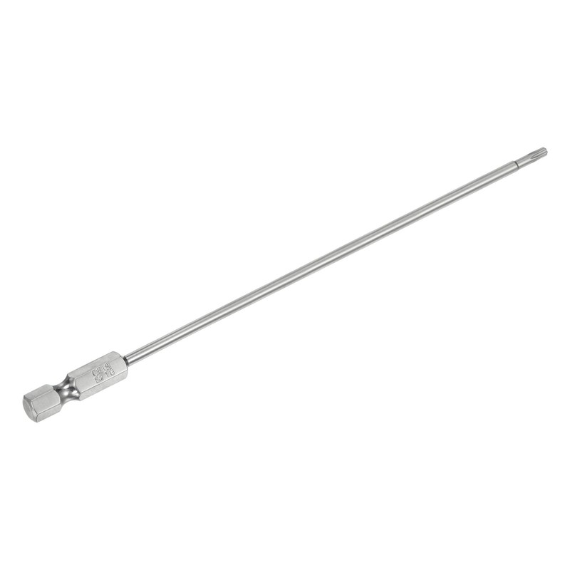 sourcing map T8 Security Torx Bit 1/4" Hex Shank 6"