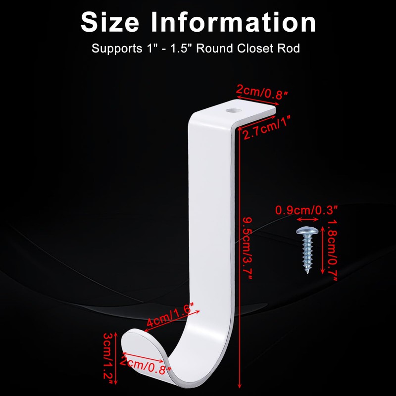 OwnMy 2PCS Closet Rod Brackets Heavy Duty 1 Inch to