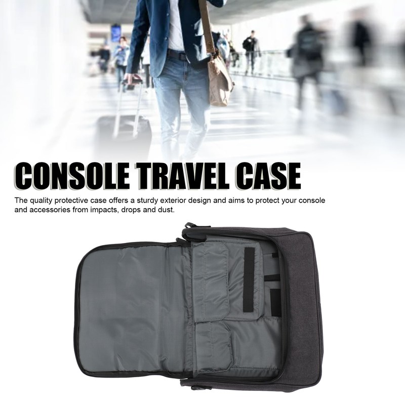 Console Carrying Case Large Capacity Multifunction Grey Travel Storage Bag