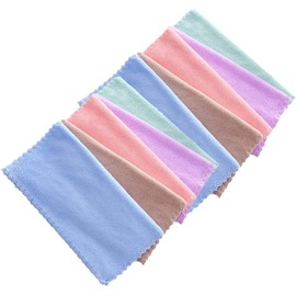 Toallas Faciales Secas de Coral Fleece Fáciles de Llevar Color Aleatorio 10 Piezas Cuadradas para Uso en Casa y Viajes Paños Desmaquillantes Reutilizables para Mujeres
