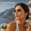 AOOLIA Rectangle Gradient Rimless Sunglasses Women Men Transparent Tinted Metal