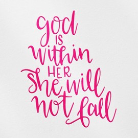 Transparent Decal Stickers of God is Within Her She Will Not Fall (Pink) Premium Waterproof Vinyl Decal Stickers for Laptop Phone Accessory Helmet Car Window Mug Tuber Cup Door ANDSKUSf77494PI090622