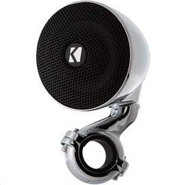 KICKER 40PSM34 4 Ohm Mini Weatherproof Speaker System for Motorcycle & ATV, 50 Watt, Durable Chrome Encasing, Black