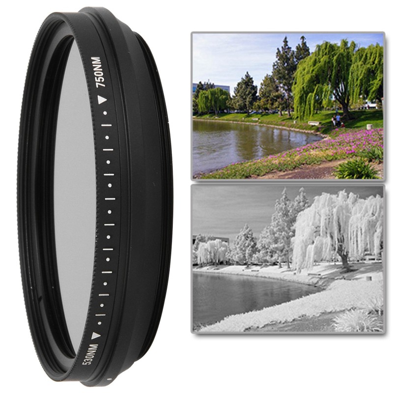 FOTGA 58mm Adjustable Optical Infrared Lens Filter 530-750nm for DSLR