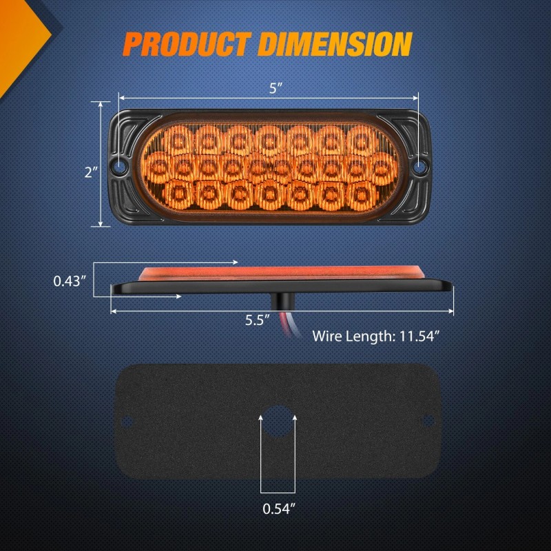 Nilight 5.5 Inch Aluminum Housing Tail Light 2 PCS 24