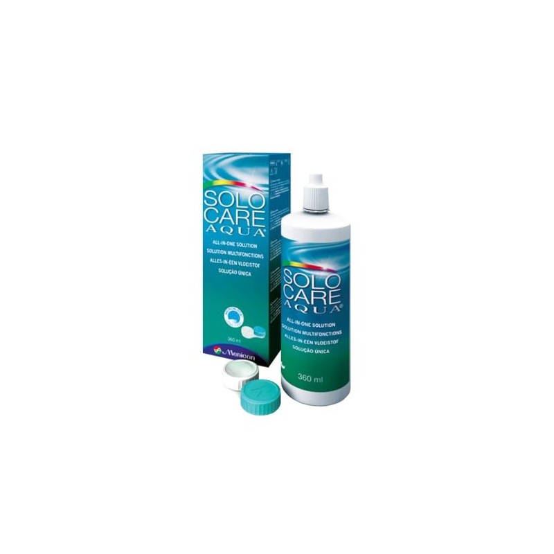 Solocare Aqua 1X360ML with Micro Block Contact Lens Case, ,