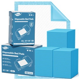 100 Count MILDPLUS 30''X36'' Disposable Bed Pads Super Absorbent Underpads, Disposable Extra Large Chucks Pads Incontinence Pads for Adult, Senior, Kids and Pet