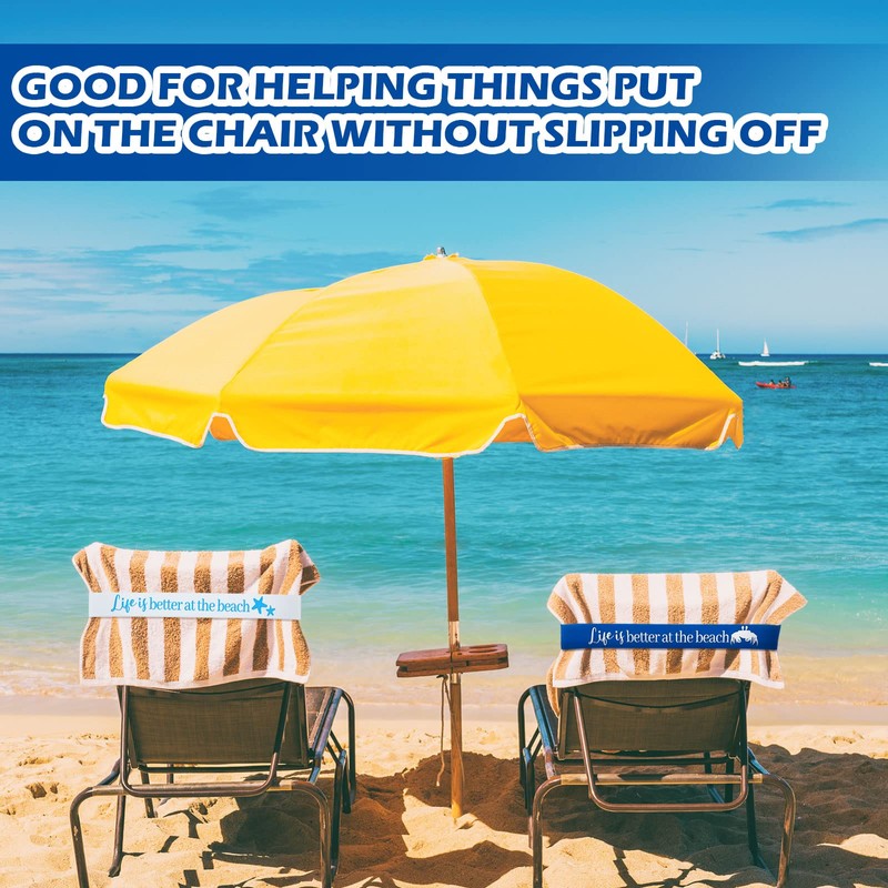 Junkin 8 Pcs Towel Band Beach Chair Clips Bands Rubber