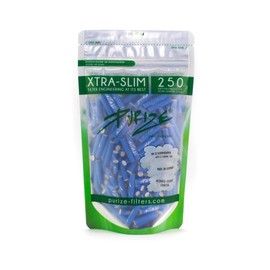 Xtra Slim Filter Tips Bags with Activated Charcoal by Purize (x250)-250pcs-Blue