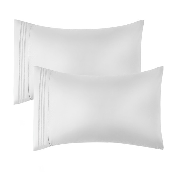 WAEPIC Pillow Cases-20 X30 Queen-2Pack-Shrinkage-Fade Resistant-Soft Brushed Envelope-Microfiber-Breathable-Comfy-Cooling Pillowcases-1800 Thread