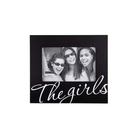 Malden International Designs The Girls in Cursive Words Picture Frame, 4x6, Black