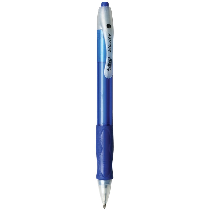 BIC Velocity Retractable Ballpoint Pens, Medium Point (1.0 mm), Blue