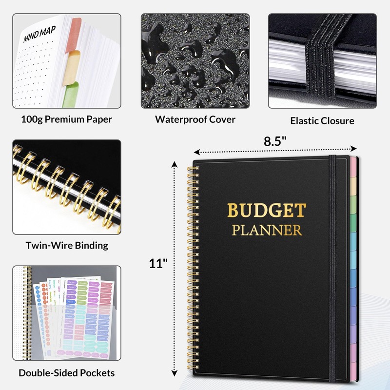 SUNEE Budget Planner - Monthly Budget Book with Expense Tracker