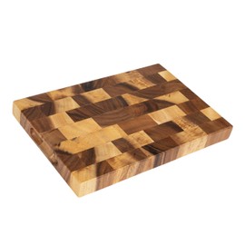 Creative Co-Op Suar Wood End Grain Rectangle Cheese and Cutting Board, Natural