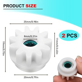 FXHDC-M Spin Mop Bucket Gear Replacement Kit - 1" Heavy-Duty Nylon & Steel Gears, Compatible with O-Cedar/Vileda Systems (2-Pack)