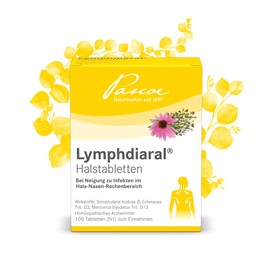 Pascoe® Lymphdiaral Neck Tablets: for Lymphatic System - for Tendency to Infections of Throat, Nose & Throat - with Coneflower (Echinacea) & Knotted Brownroot (Scrophularia nodosa) (100 Tablets)
