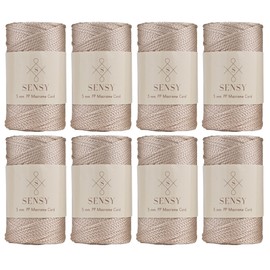 8 Skeins of Sensy Premium 5mm 104 Yards Polyester Rope 100% Polypropylene Cord Macrame Cord 5mm Crochet Bag Cord Macrame Rope Crochet Thread Gift for Knitter (Latte)
