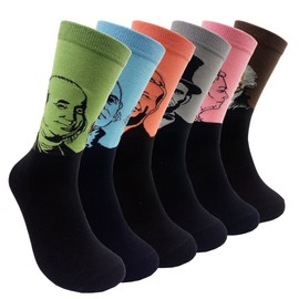 HSELL Funny Mens Novelty Presidents/Big Guy Dress Socks Funky Patterned Cotton Fun Crew Socks