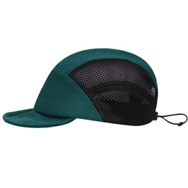 CLAPE Mesh Cap Men's Short Peak 5 Panel Baseball Cap Flat Brim Baseball Cap Breathable Sports Cap Low Profile Dad Hat Unstructured Trucker Cap, DY13-Green