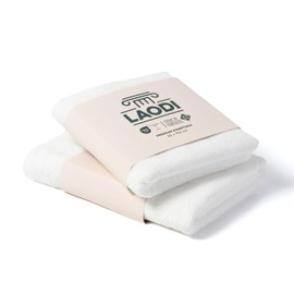 LAODI Premium Hand Towels Mixed House Set, 70 x 140 cm + 50 x 100 cm, Bright White, Ecru, Wool White, 100% Cotton, Thick Quality with 570 g/m², Made in Portugal