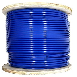 1/8" Coated to 3/16" Diameter, 7x7 Construction, Blue Vinyl Coated Cable (500 ft Reel)