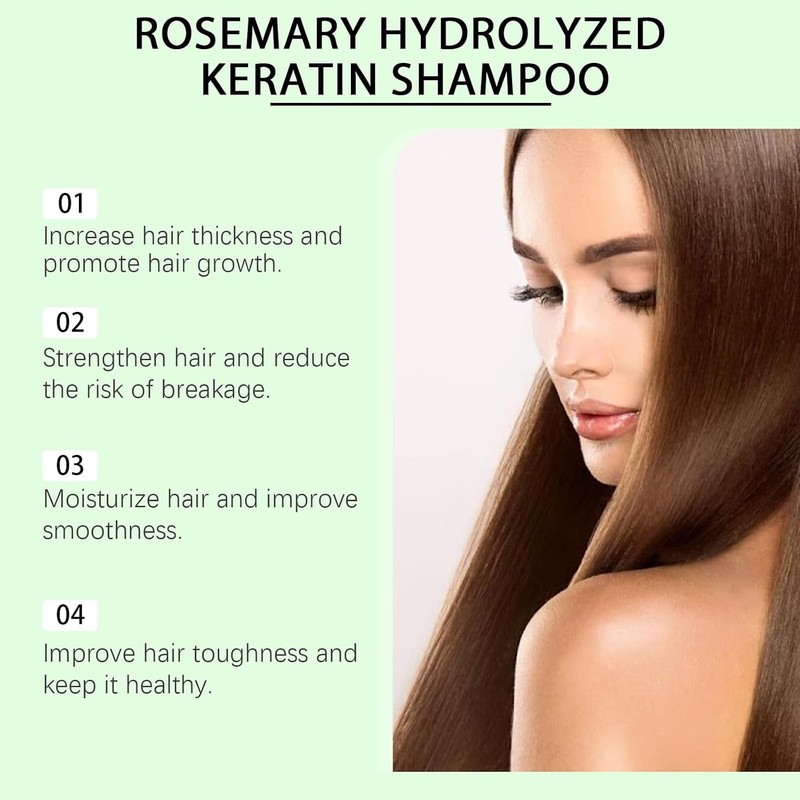 Champú para el crecimiento del cabello de romero,engrosamiento (5pcs)
