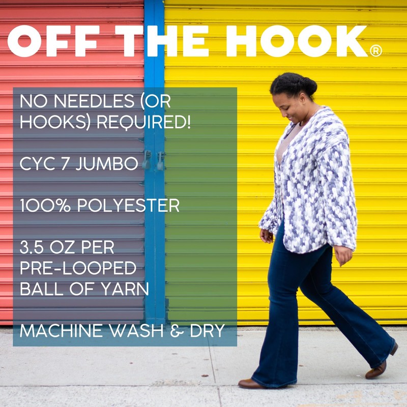 Lion Brand Off the Hook Yarn, Bulky No-Needle Craft Yarn