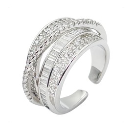 KONFEN Adjustable Open Rings, Silver Ring, Women's Zirconia, Thumb Ring, Fashion Jewellery, Rings, Index Finger Ring, Foot Rings, Retro Minimalism, Geometric Trend Symbol Jewellery Gifts for Women