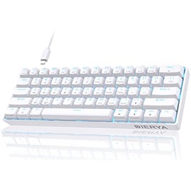 DIERYA 60% Teclado Mecánico, DK61se Teclado de Juegos con Cable con Interruptores Azules, LED Retroiluminado, Ultra Compacto, 61 Teclas, Mini Teclado de Oficina para Windows, Laptop, PC Gamer