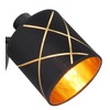 Pack of 3 Lampshades E27 Round Retro Vintage Colour: Black/Gold