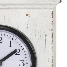 Foreside Home and Garden Square White Wood & Plexiglass Tabletop Clock - Foreside Home & Garden