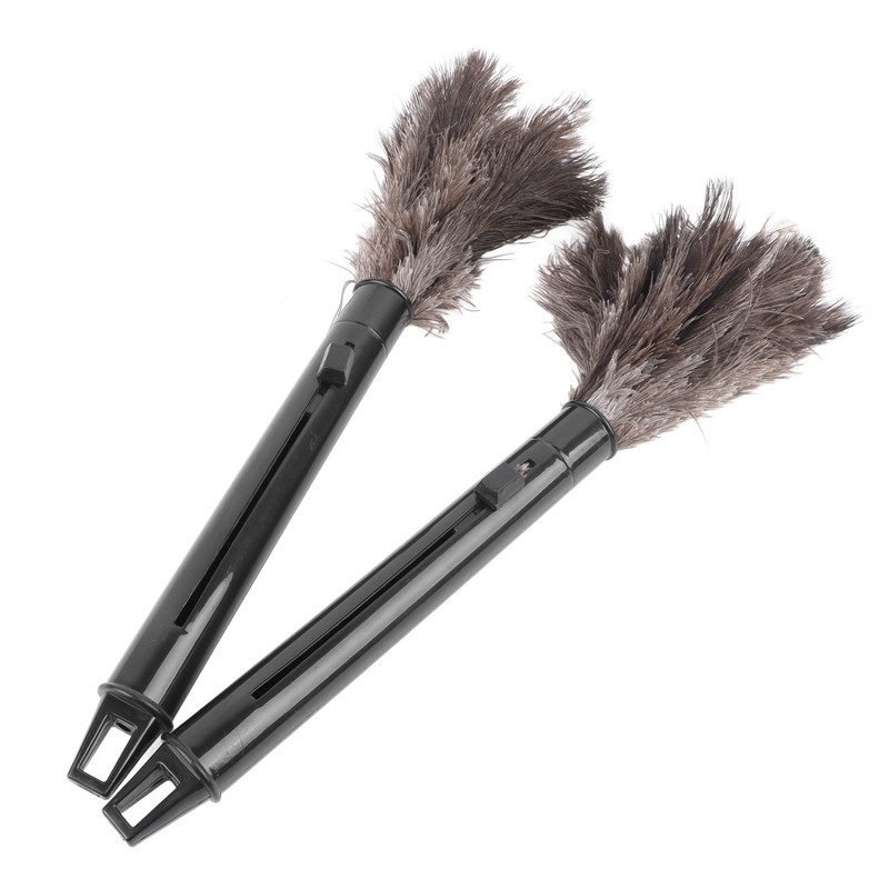 2Pcs Retractable Feather Duster Ostrich Feathers Duster with Long Handle