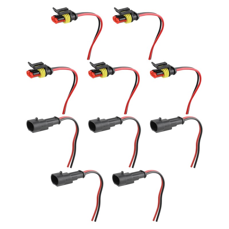 2 Pin Way Car Waterproof Electrical Connector AWG Wire Plug