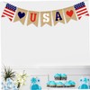 ABOOFAN Dependence Day Celebration USA Flag Burlap Bunting Patriotic Decor