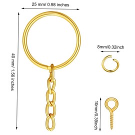 DOITOOL 1 Set DIY Keychain Making Key Rings Jump Rings Eye Pins for Craft Projects Keychain Accessories for Jewelry Making and Home Crafts for Family DIY Fun