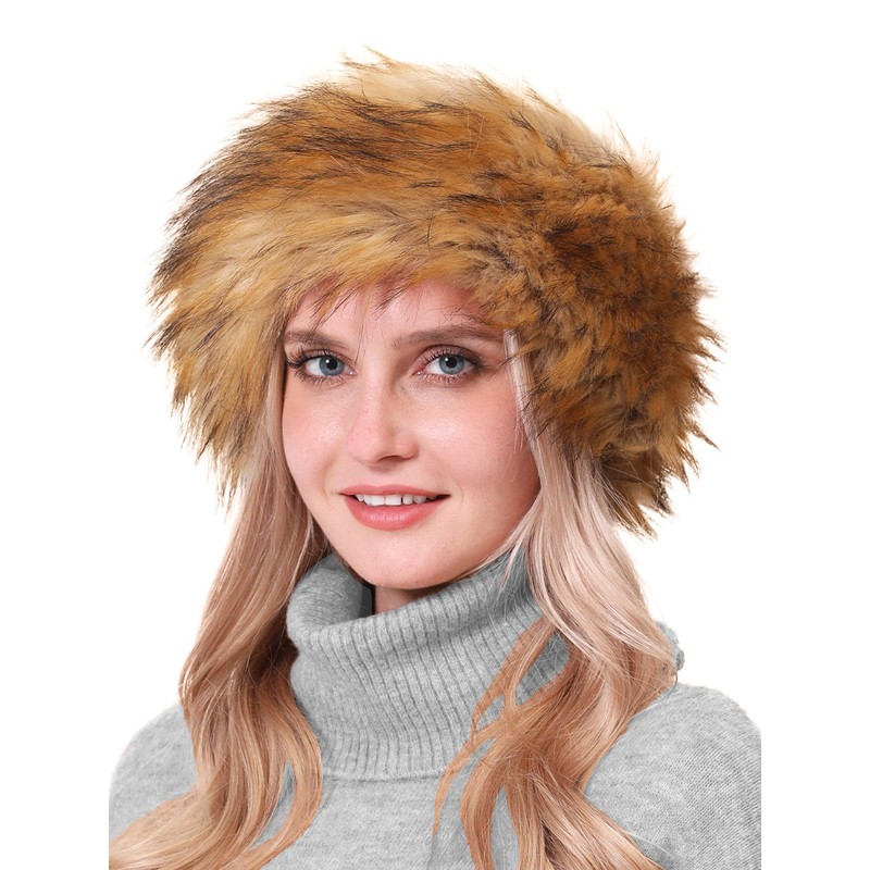 Faux Fur Headband with Elastic for Women's Winter Earwarmer Earmuff(One