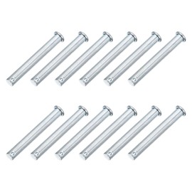 sourcing map 12Pcs M10 x 75mm Single Hole Clevis Pins, Zinc-Plated Carbon Steel Flat Head Hitch Pins for Trailer Latch, Mechanics Repair, Furniture Installation, Industrial Equipment