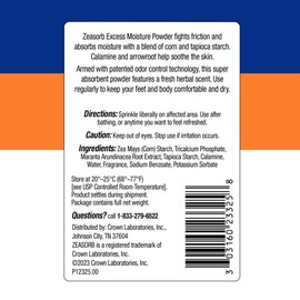 Zeasorb Prevention Super Absorbent Powder Chafing & Itch Relief 2.5 oz 3 Pack