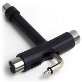 CampTeck U7188 All-In-One Skateboard Tool, Skater Tool Kit, Skateboard Wrench T-tool - Black/Silver