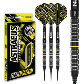 RED DRAGON Astraeus Q4X Parallel 20 Gram Premium Tungsten Softip Darts Set with Flights and Stems