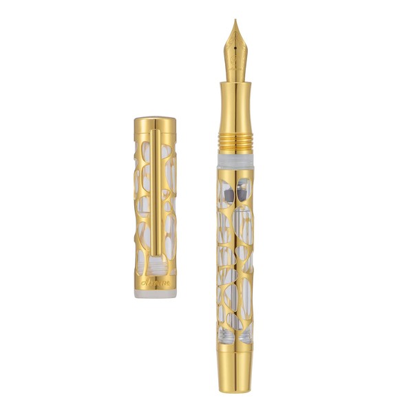 Asvine V169 Vacuum Fill Fountain Pen Medium Nib Waterdrop Skeleton