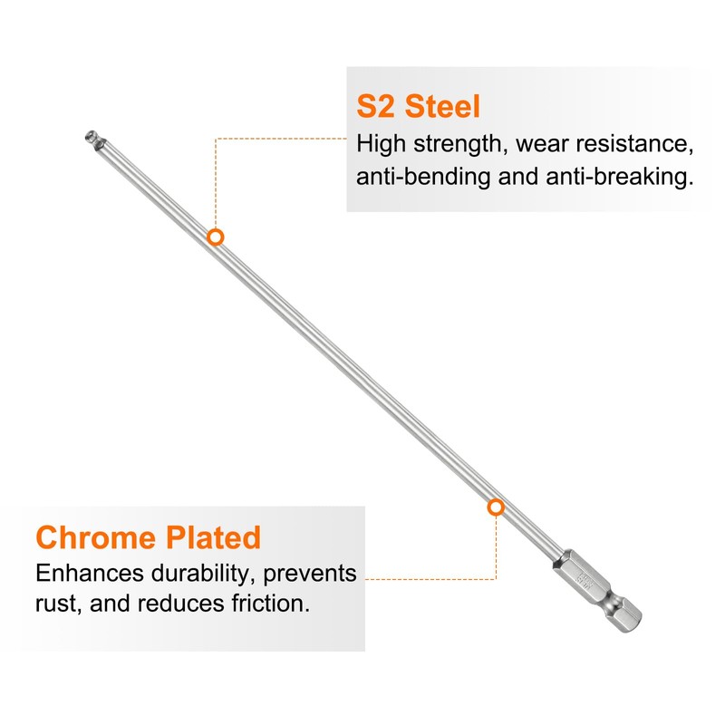 sourcing map 3pcs Ball End Hex Screwdriver Bit Set 3mm
